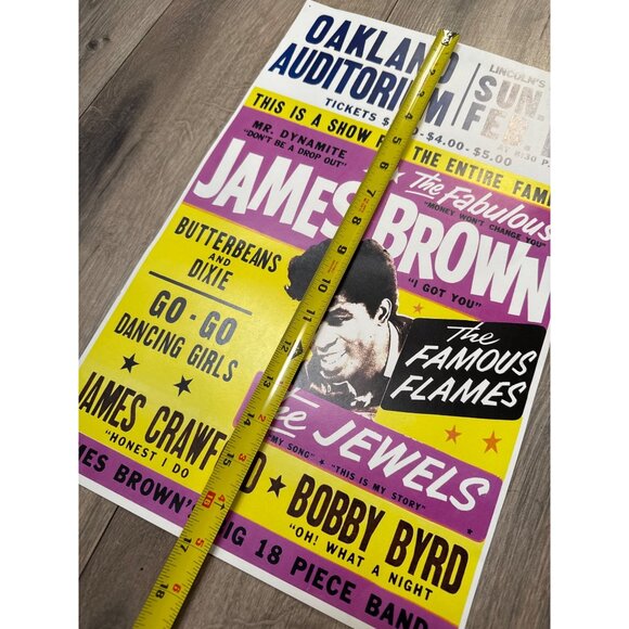 James Brown Concert Poster Reprint Oakland Auditorium 1960s Retro Style 11x17 In - Picture 2 of 6